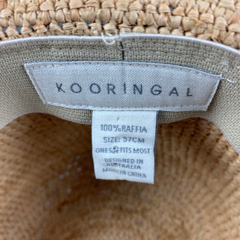 KOORINGAL Size 57 Beige Fuchsia Woven Raffia Hat