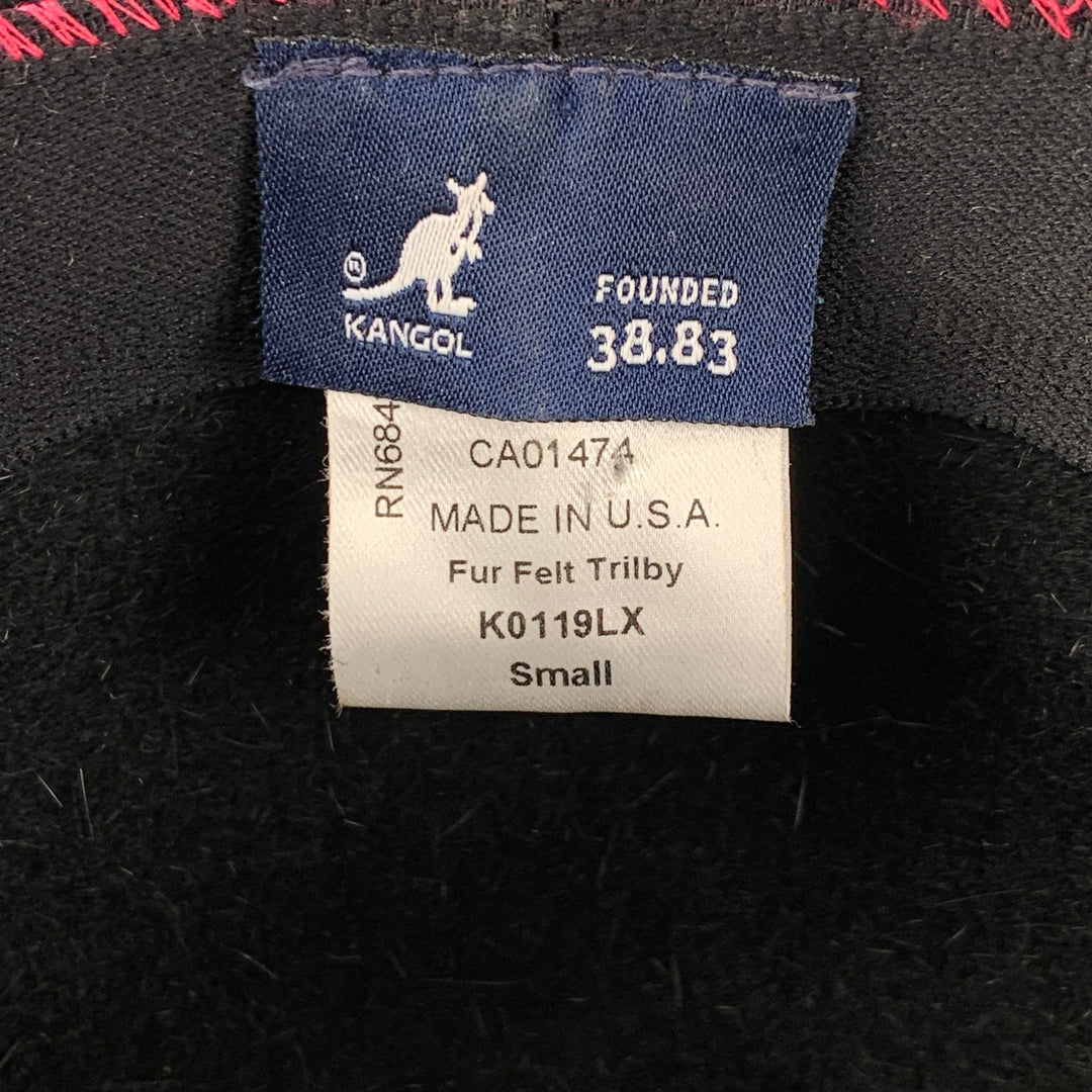 KANGOL Waist Size S Black Felt Fedora Hat