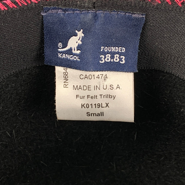KANGOL Waist Size S Black Felt Fedora Hat