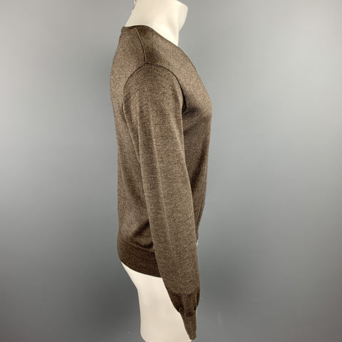 NEIMAN MARCUS Size M Brown Merino Wool Blend Pullover