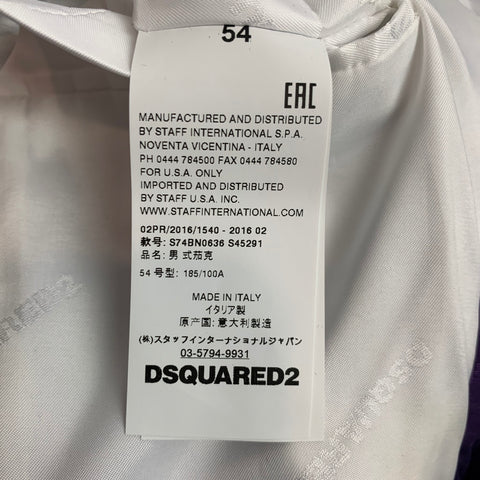 DSQUARED2 Talla 44 Abrigo deportivo de algodón / seda de pata de gallo blanco y negro