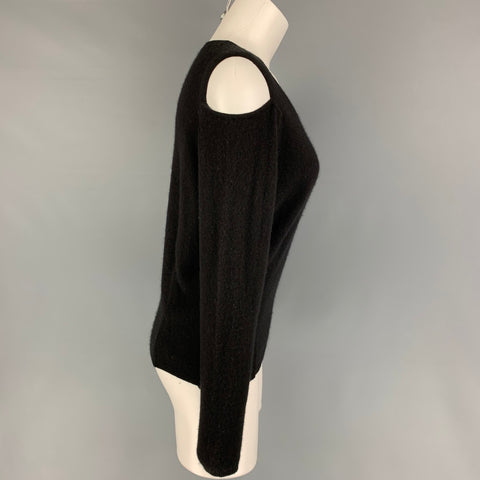 PECK&PECK Size M Black Cashmere Long Sleeve Pullover