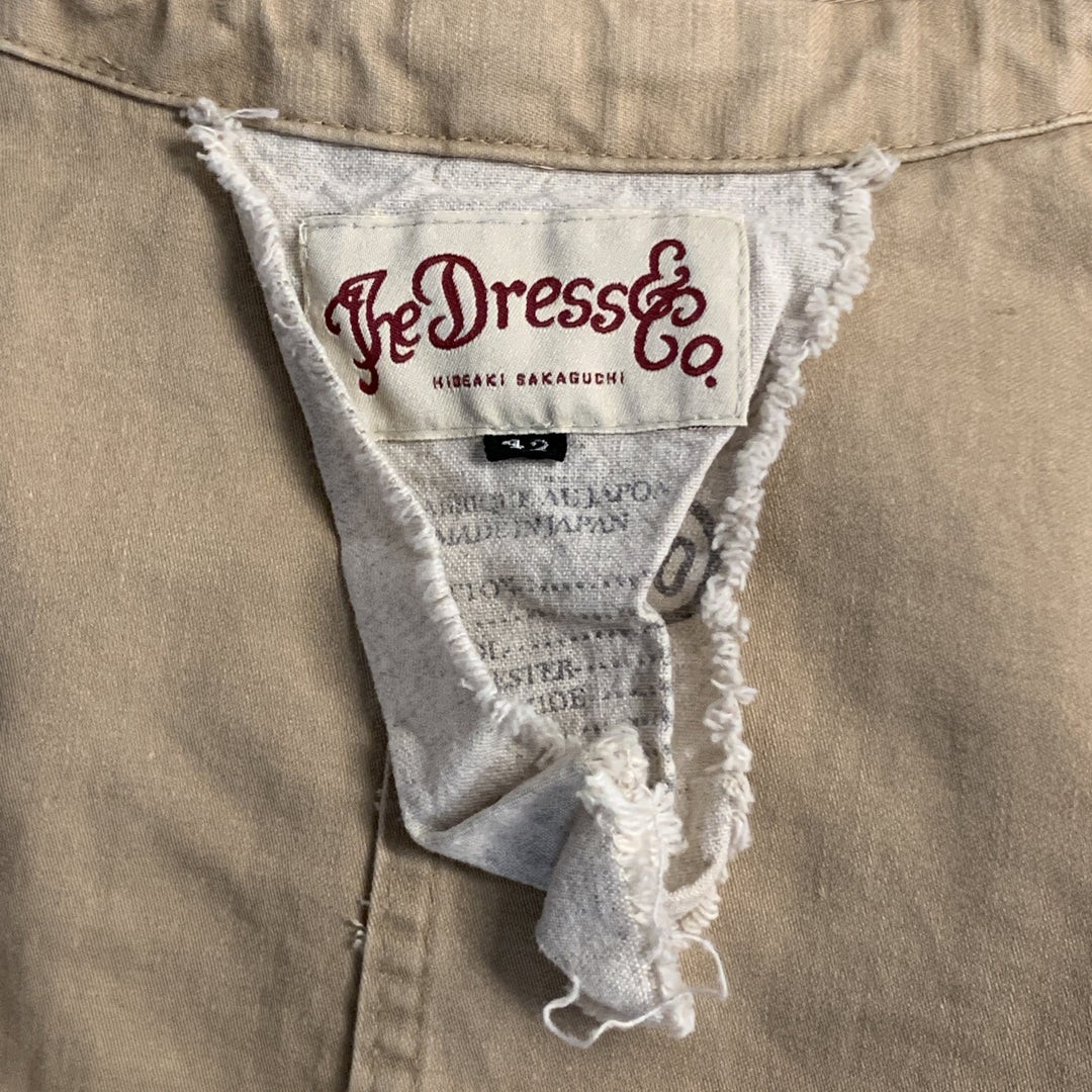 THE DRESS & CO. Size 42 Khaki Cotton Hooded Drawstring Cape Jacket