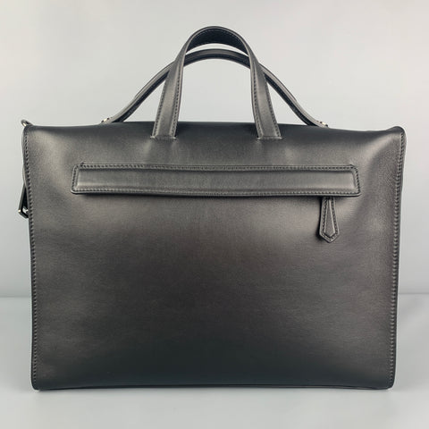 FENDI Black Leather 7VA400 Tote Briefcase Bag