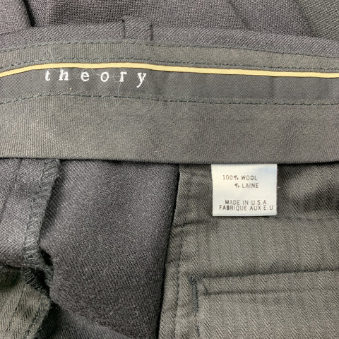 THEORY Size 36 Charcoal Wool Zip Fly Dress Pants