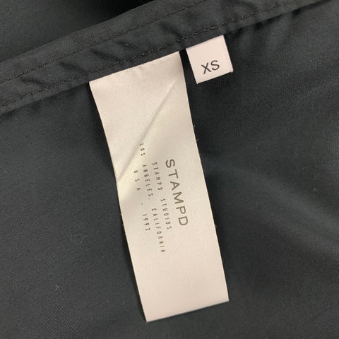 STAMPD Camisa de manga larga con botones de algodón blanco y negro talla XS