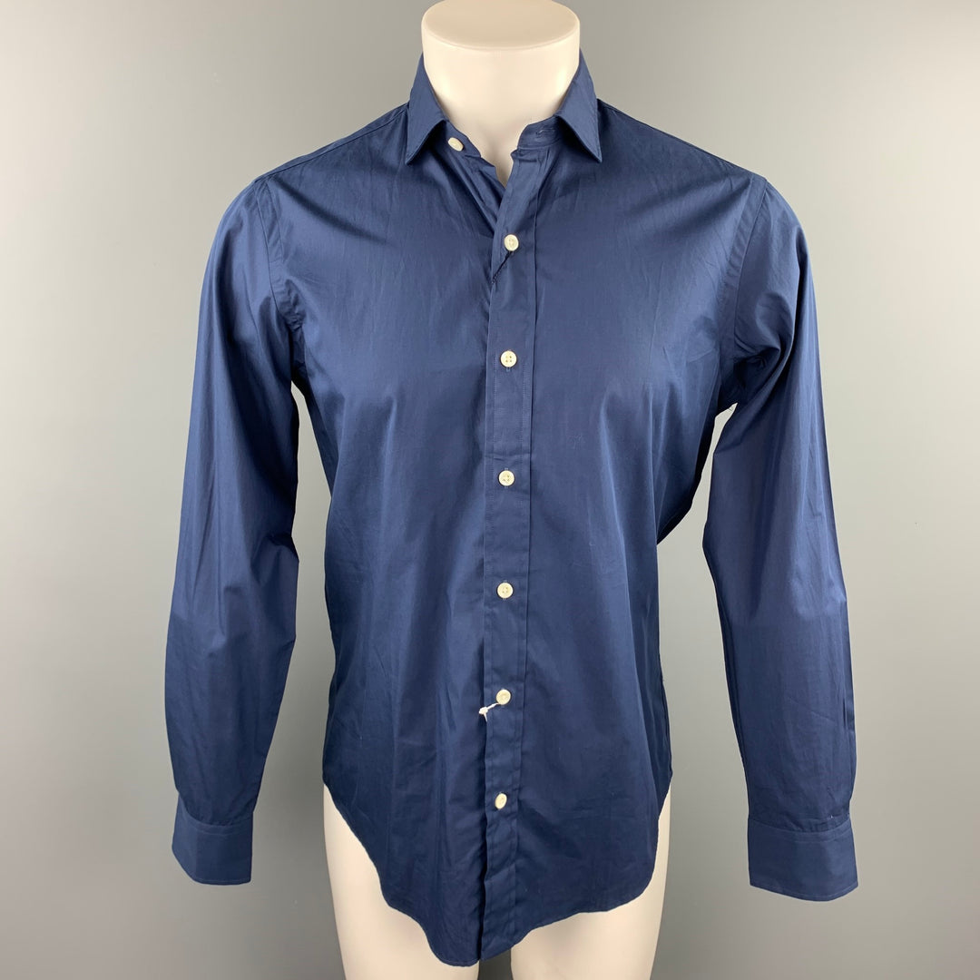 RALPH LAUREN Size S Navy Cotton Button Up Long Sleeve Shirt