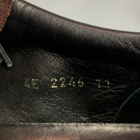 PRADA Size 12 Brown & Tan Quilted Leather Lace Up Shoes