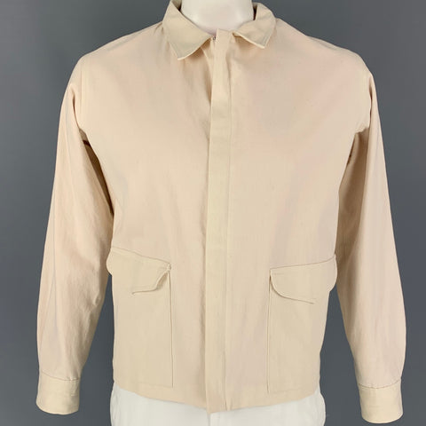 THE ELDER STATESMAN Size S Beige & Pink Cotton Cactus Embroidered Jacket