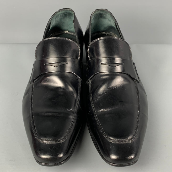 DIOR HOMME Size 10.5 Black Leather Penny Loafers