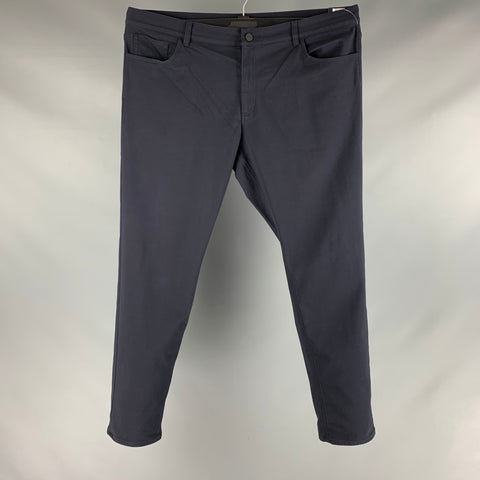 THEORY Size 40 Navy Twill Cotton Blend Flat Front Casual Pants