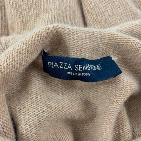 PIAZZA SEMPIONE Size L Camel Knitted Mock Neck Sweater