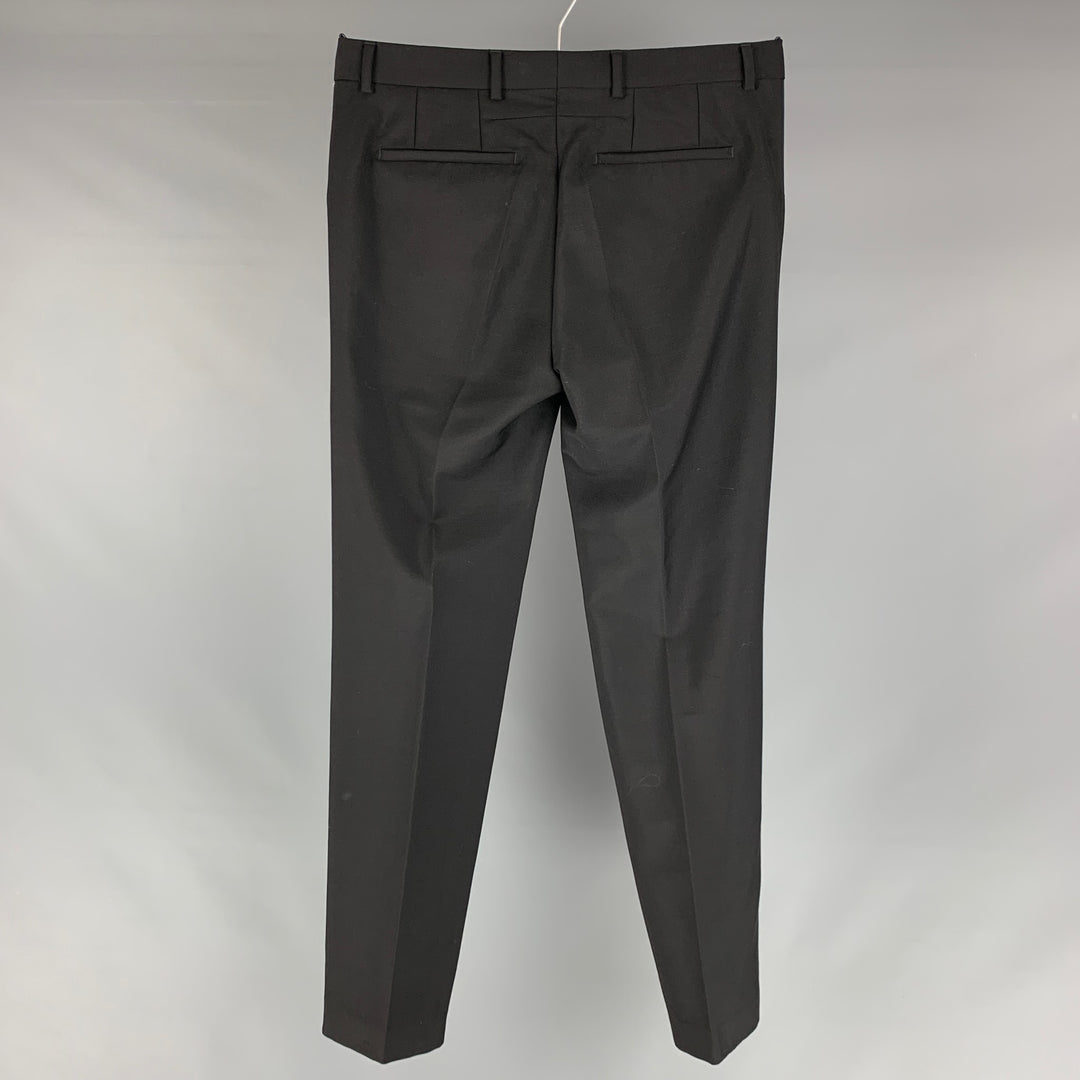 GIVENCHY Size 30 Black Solid Wool / Mohair Zip Fly Dress Pants