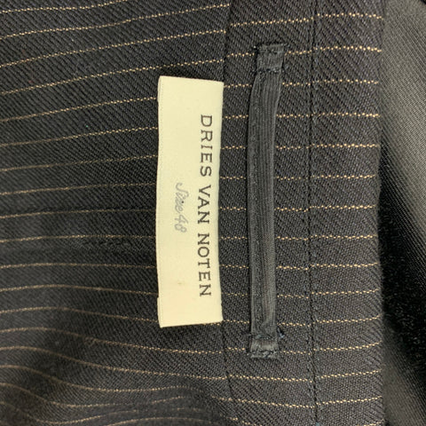 DRIES VAN NOTEN Size 38 Navy & Grey Patchwork Wool Jacket