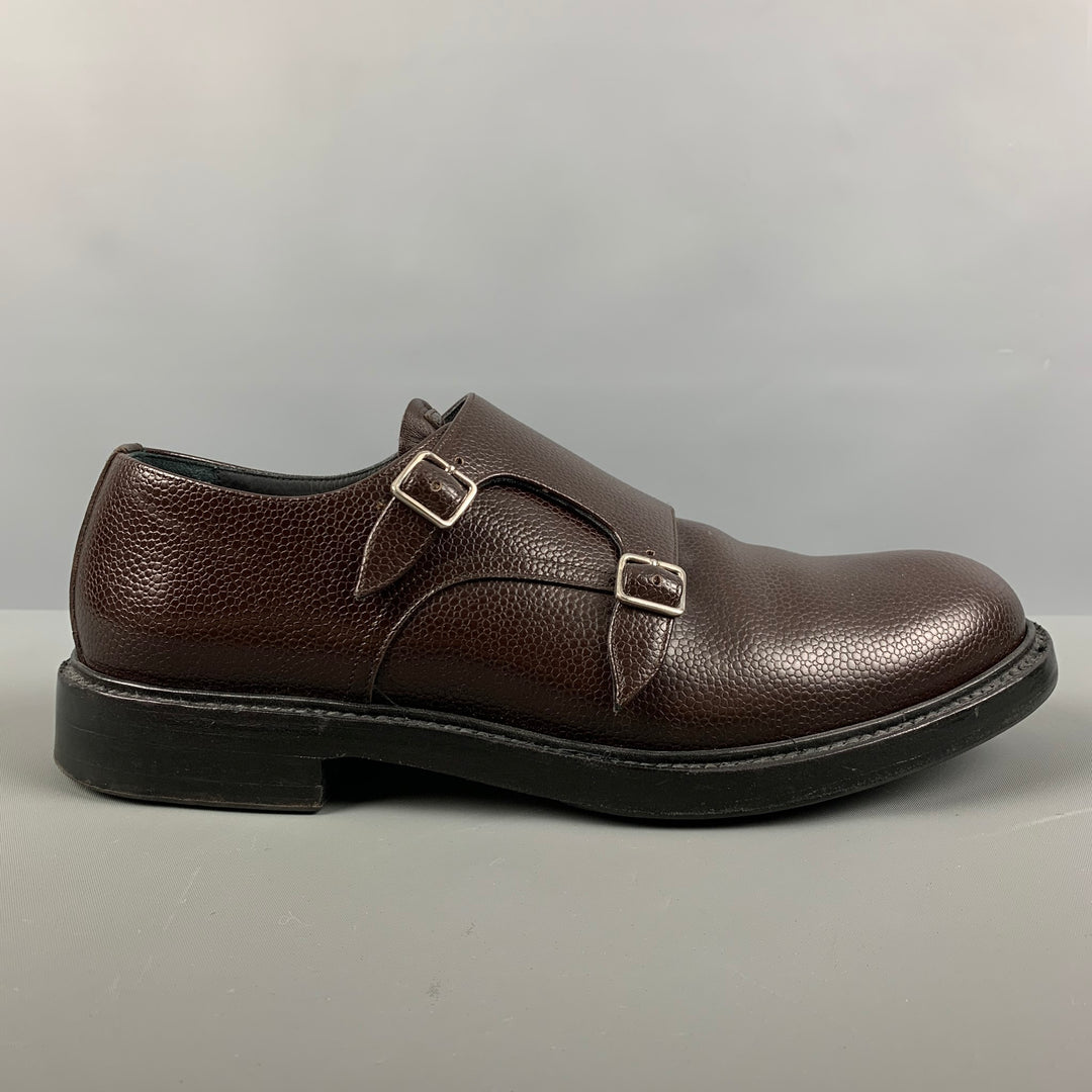 CALVIN KLEIN 205W39NYC Taille 10 Mocassins à double sangle en cuir massif marron