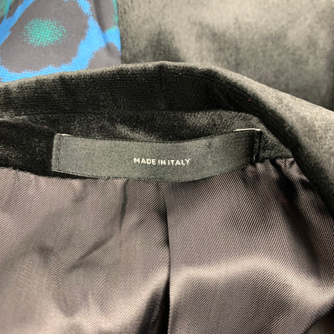 PAUL SMITH Kensington Fit Size 40 Regular Black Embroidery Velvet Notch Lapel Sport Coat