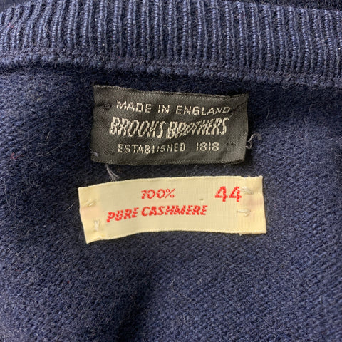 BROOKS BROTHERS Size L Navy Cashmere V-Neck Vest