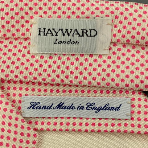 HAYWARD LONDON Pink & Cream Dotted Silk Tie
