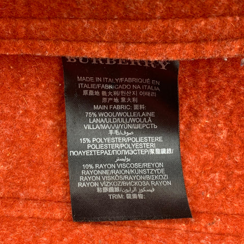BURBERRY PRORSUM F/W 2011 Size 40 Orange Heather Wool Toggle Closure Coat