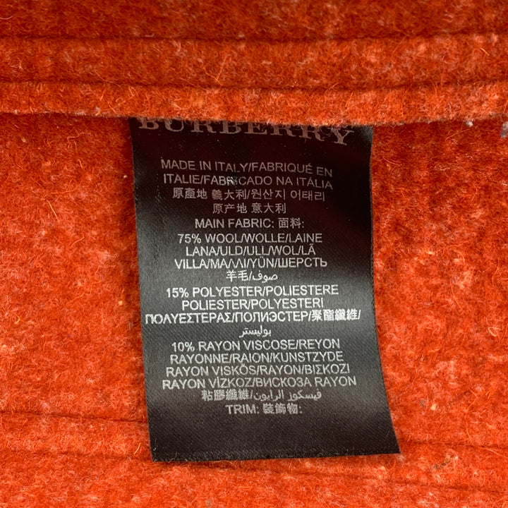 BURBERRY PRORSUM O/I 2011 Talla 40 Abrigo con cierre de palanca de lana jaspeada naranja