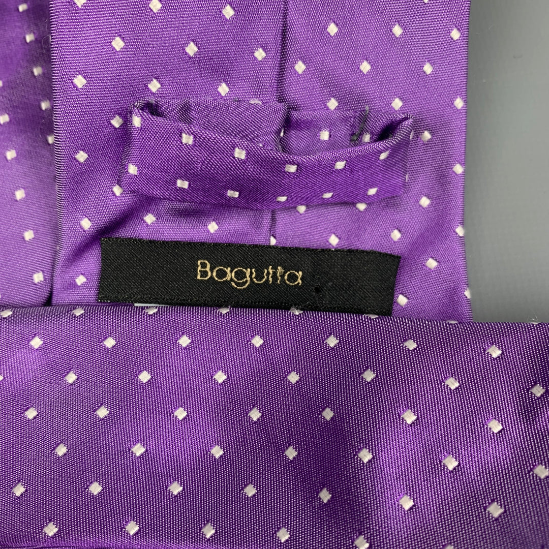 BAGUTTA Purple Dots Silk Tie