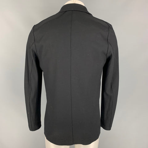 HARRIS WHARF LONDON Size 40 Black Wool Notch Lapel Sport Coat
