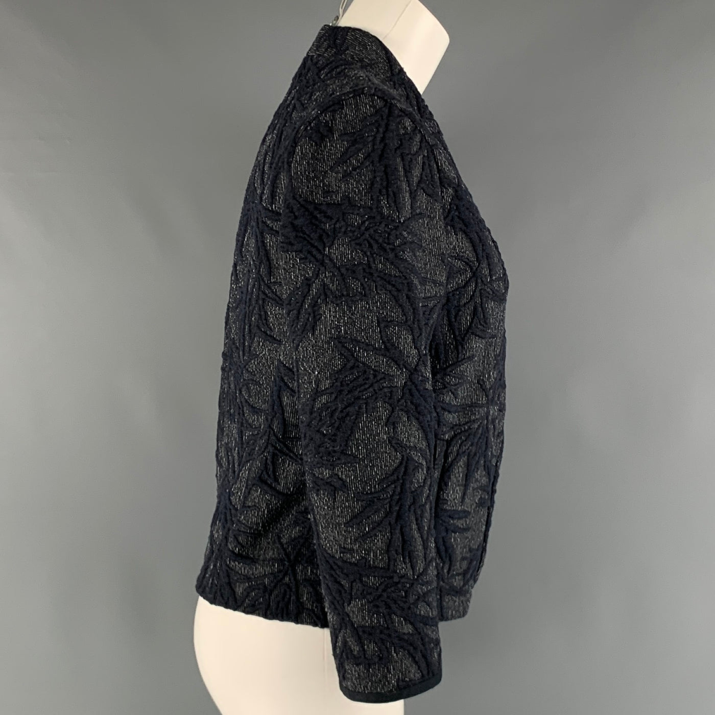 PAS de CALAIS Size M Navy White Polyester Blend Jacket