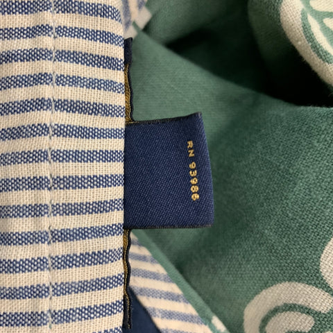 BROOKS BROTHERS Size 34 Green White Circles Cotton  Linen Casual Pants