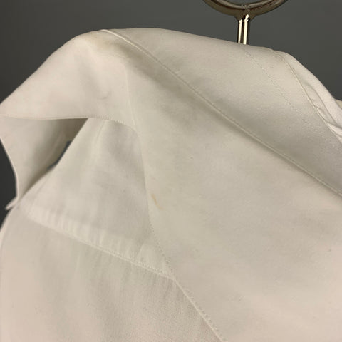 ARMANI COLLEZIONI Size L White Cotton Tuxedo Long Sleeve Shirt