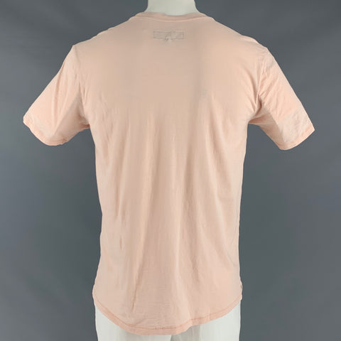 RAG & BONE Size L Pink Graphic Cotton Crew-Neck T-shirt