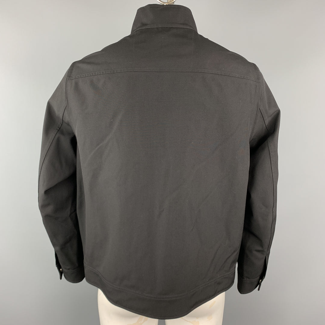 MICHAEL KORS Size L Black Wool Zip Up Zip Pockets Snaps Jacket