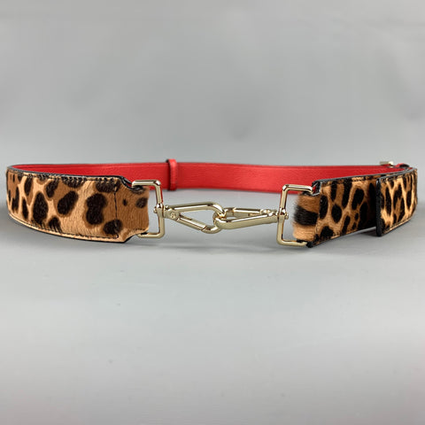 KATE SPADE Sangle de guitare en cuir imprimé animal rouge