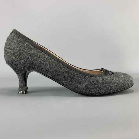 BETTINA Zapatos de salón con lazo de lana color carbón talla 6