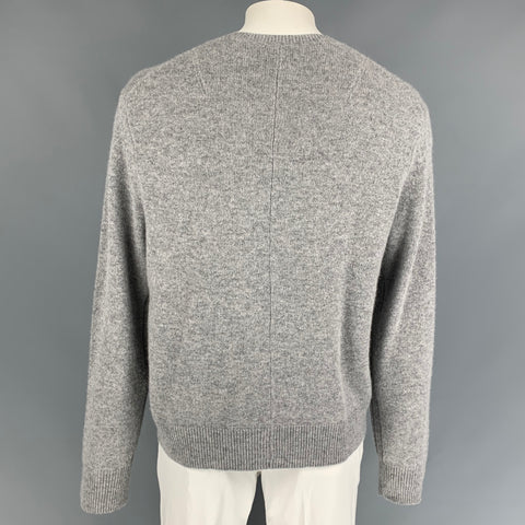 RAG & BONE Size XL Light Gray Knitted Cashmere Crew-Neck Sweater
