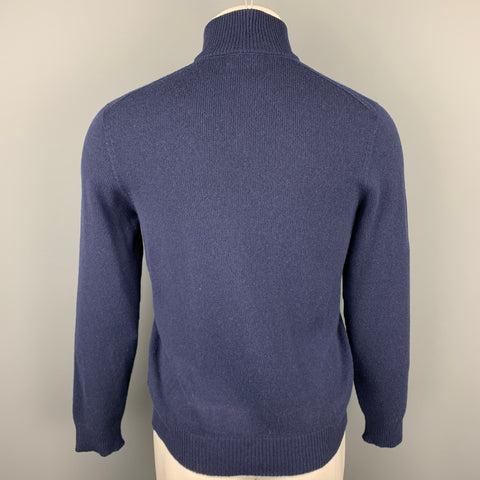 RALPH LAUREN Purple Label Size S Navy Cashmere Mock Turtleneck Pullover