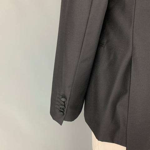 PAUL SMITH Taille 42 Manteau de sport à revers en laine noire
