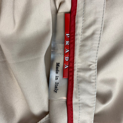 PRADA Size 2 Beige Cotton / Nylon Belted Dress Pants