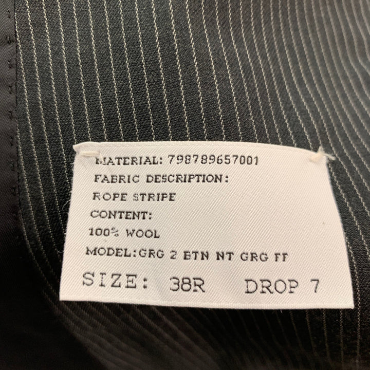 RALPH LAUREN Size 38 Black Grey Pinstripe Wool Single Breasted Sport Coat