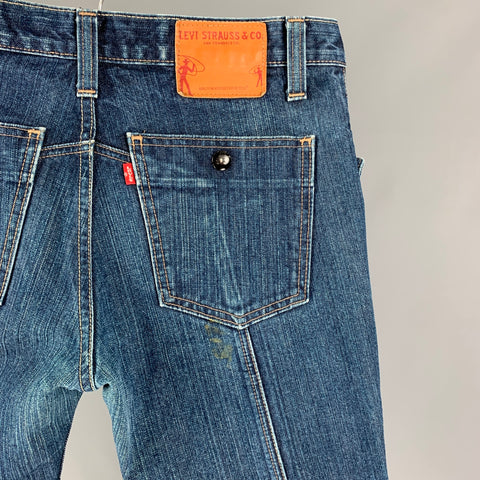 LEVI'S PREMIUM Size 32 Indigo Washed Cotton Cropped Jeans