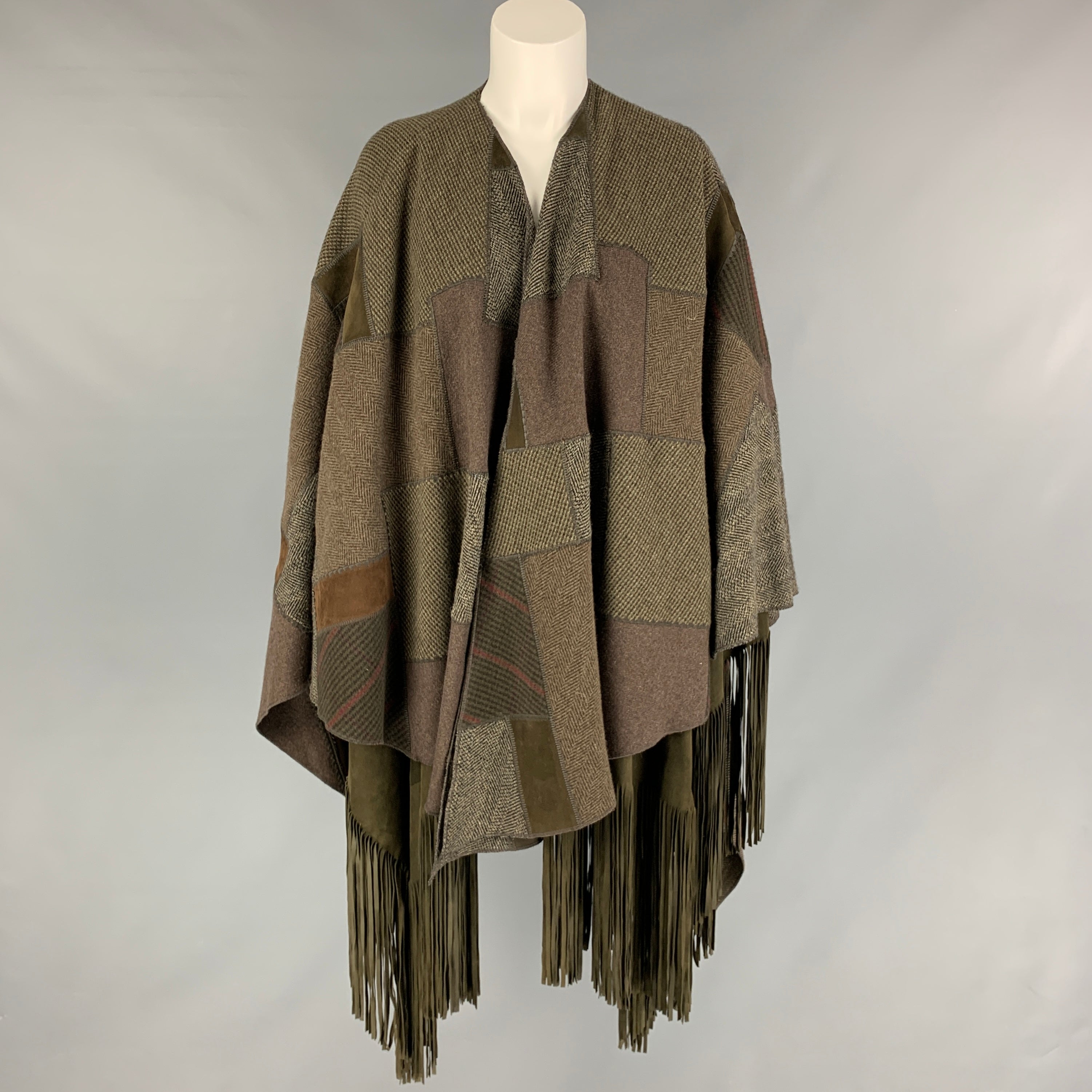 ETRO fringed patchwork scarf - Brown