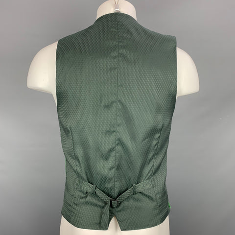 DOLCE & GABBANA Size 38 Green Velvet Cotton Buttoned Vest