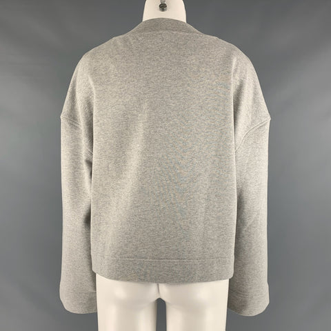 BURBERRY Taille S Pull court uni en coton gris