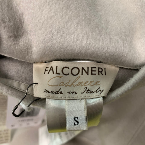 FALCONERI Size S Grey Cashmere Leather Open Front Coat
