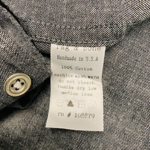 RAG & BONE Size S Grey Cotton Button Up Long Sleeve Shirt