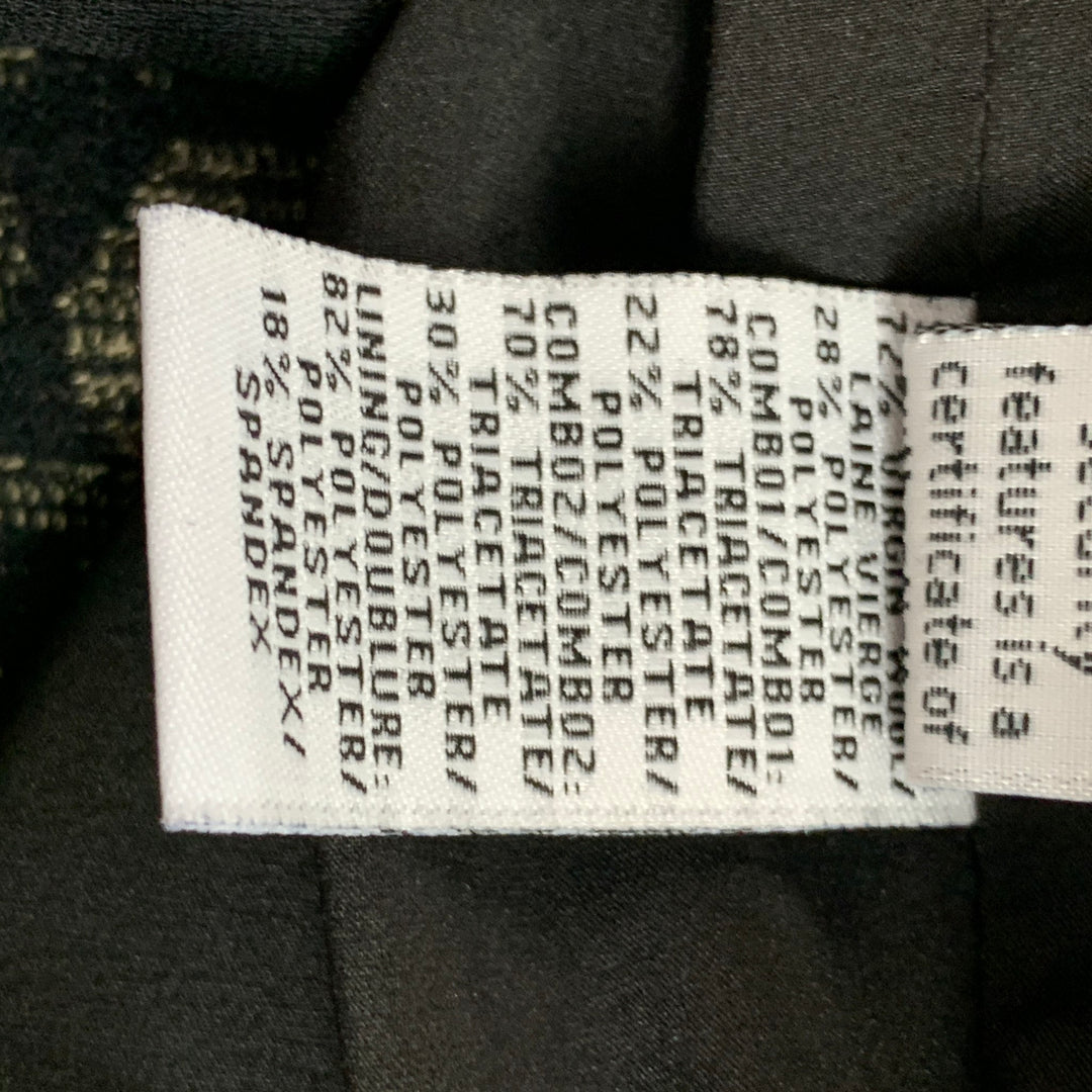 DIANE VON FURSTENBERG Size 0 Black & Beige Geometric Virgin Wool Blend Jacket