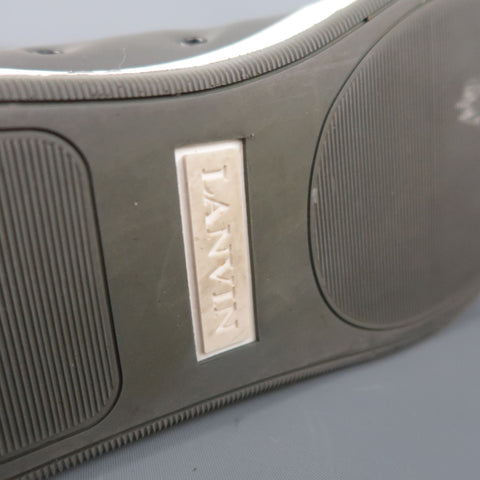 LANVIN Talla 8 Zapatillas altas de ante marrón y goma gris