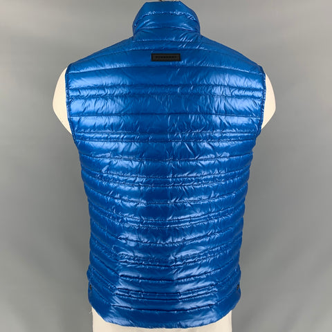 BURBERRY BRIT Size L Blue Quilted Polyamide Vest