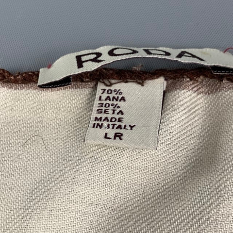 RODA Cream Multi-Color Wool  Silk Pocket Square