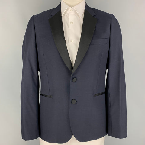 PAUL SMITH Soho Fit Size 42 Regular Navy & Black Wool Notch Lapel Sport Coat