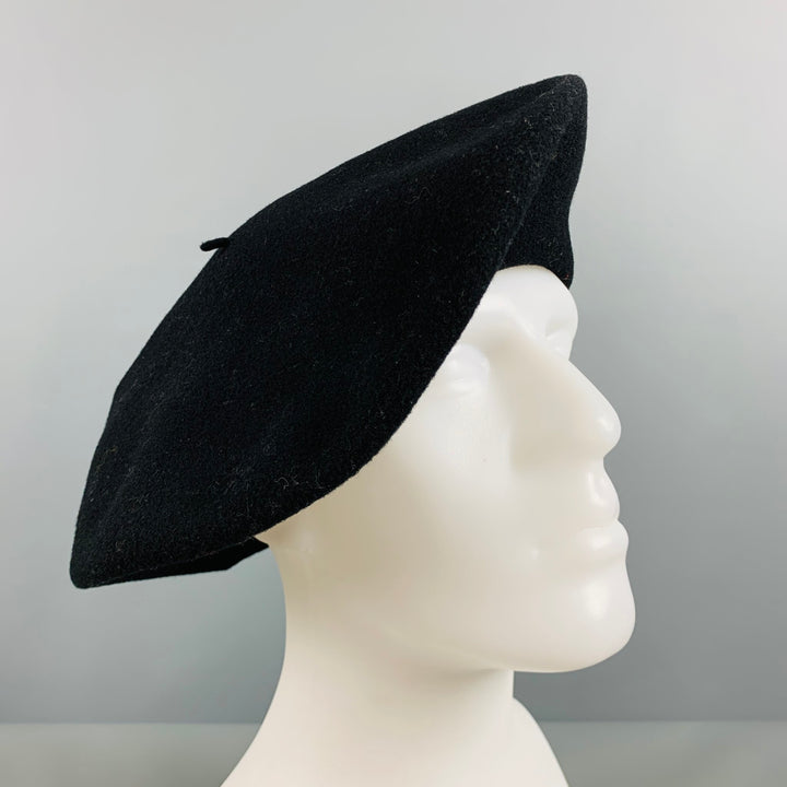 HERMES Black Embroidered Wool Hats